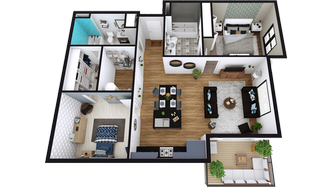 Plano de Apartamento de Planta Abierta