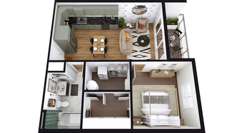 1 bedroom 2D house floor plan made with Cedreo