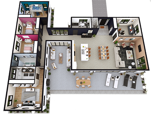 3D Floor Plan for Wellness Living